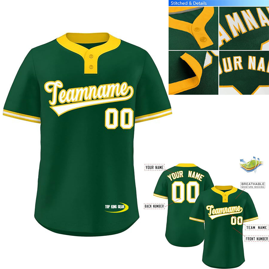 CUSTOM 2 Button BASEBALL JERSEY:-