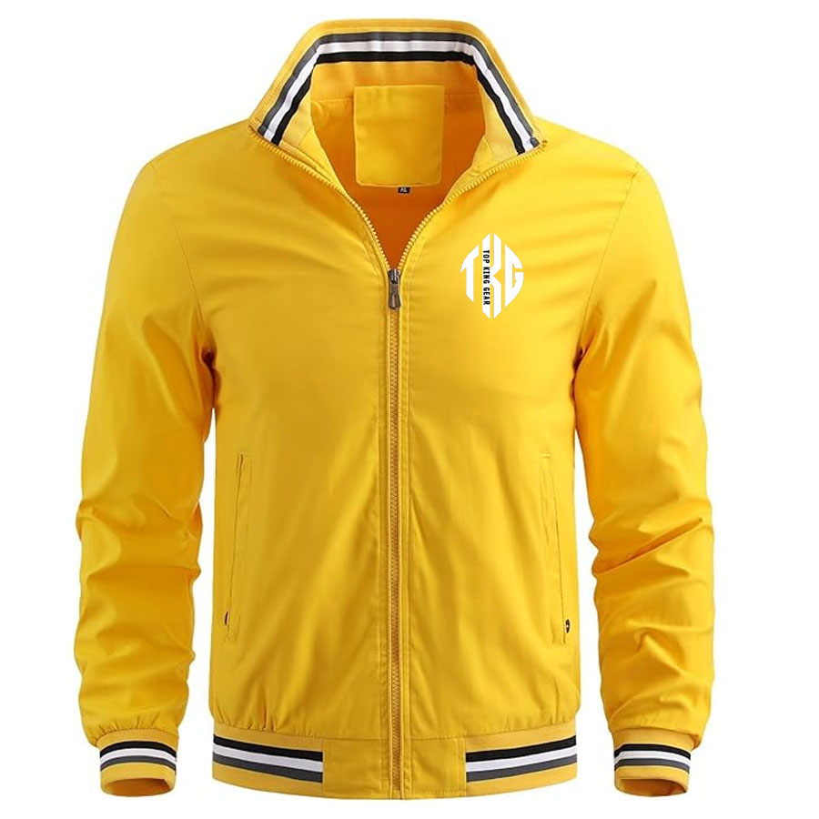 Men Lightweight Bomber Jacket Zip Up with Pockets:-