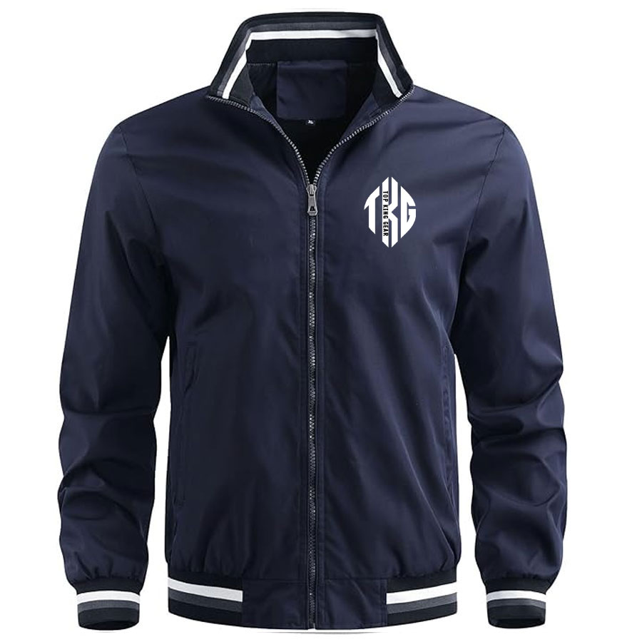 Men Lightweight Bomber Jacket Zip Up with Pockets:-