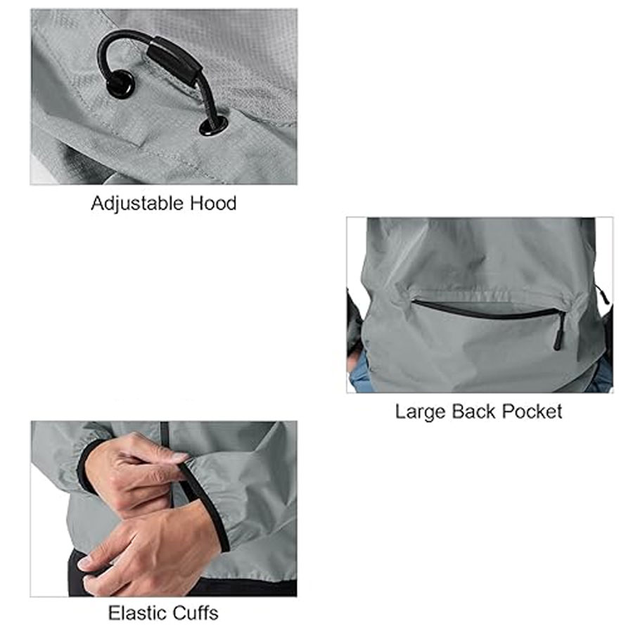 Men Lightweight Packable Thin Rain Coat:-