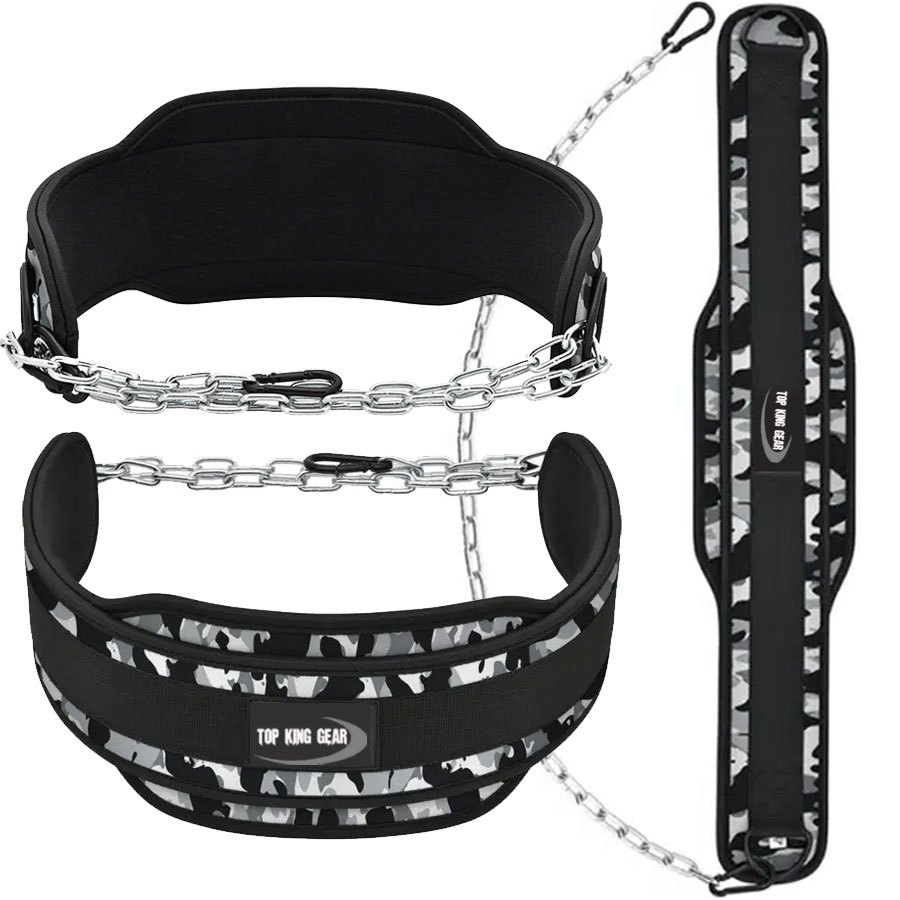 Pro 2 Layer Camo Gray Dip Gym Belt:-
