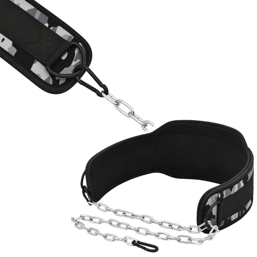 Pro 2 Layer Camo Gray Dip Gym Belt:-