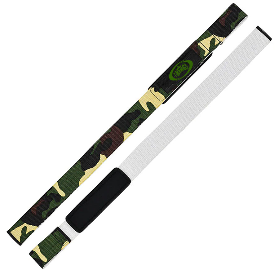 Green Camo Design Weight Training Wrist Straps:-