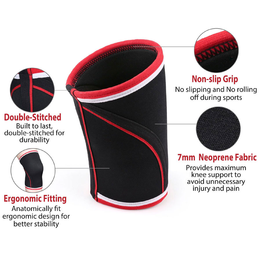 7MM Neoprene Power Lifting Gym Knee Supports:-