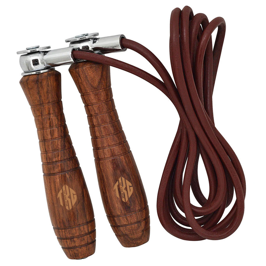  Adjustable Fitness Workout Leather Skipping Speed Rope: