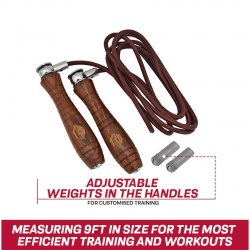  Adjustable Fitness Workout Leather Skipping Speed Rope: