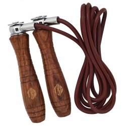  Adjustable Fitness Workout Leather Skipping Speed Rope: