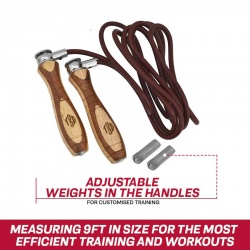 Adjustable Fitness Workout Pro Leather Skipping Speed Rope:-