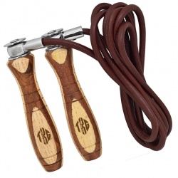 Adjustable Fitness Workout Pro Leather Skipping Speed Rope:-