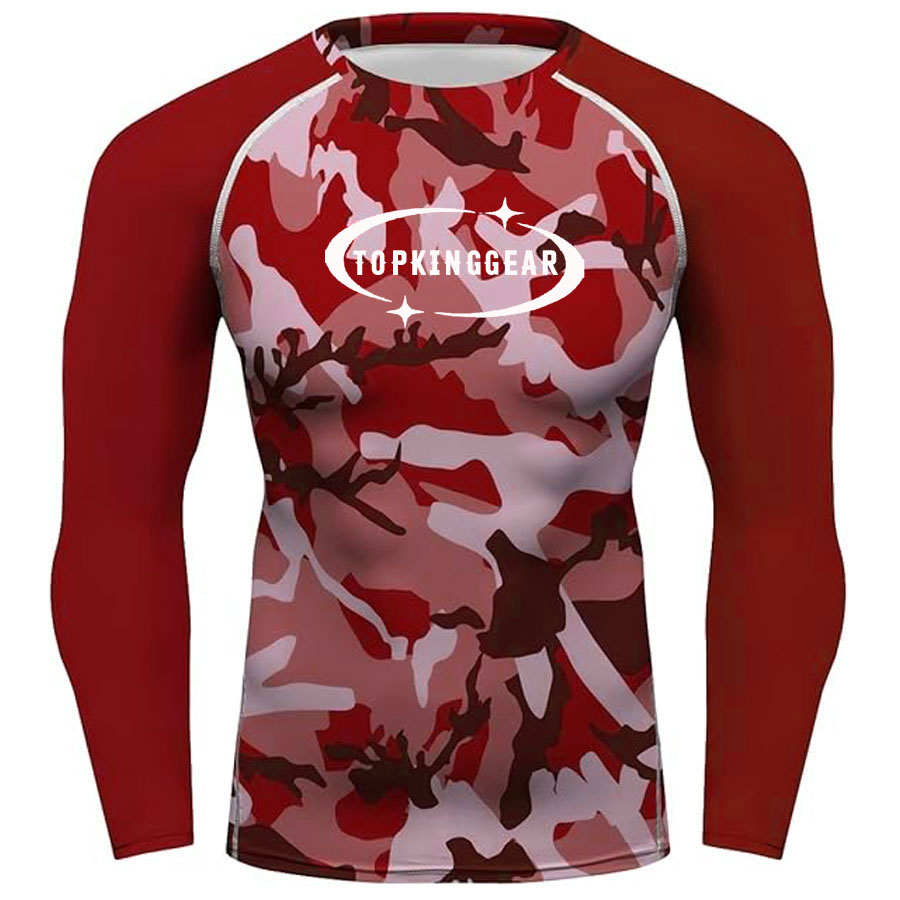 Long Sleeves Camo Design Sublimation Compression Rash Guard:-