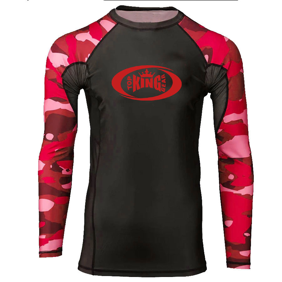 Sublimation Camo Long Sleeves Contrast Body Compression Rash Guard:-