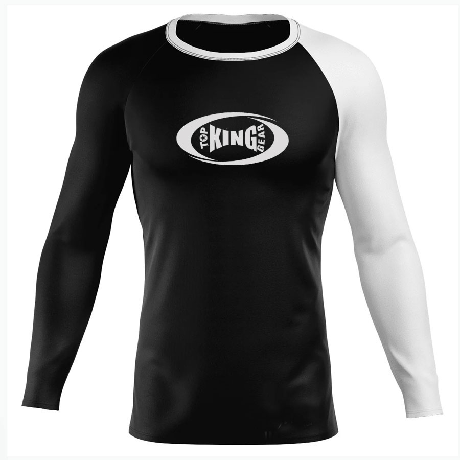 Contrast Raglan Long Sleeve Compression Rash Guard:-