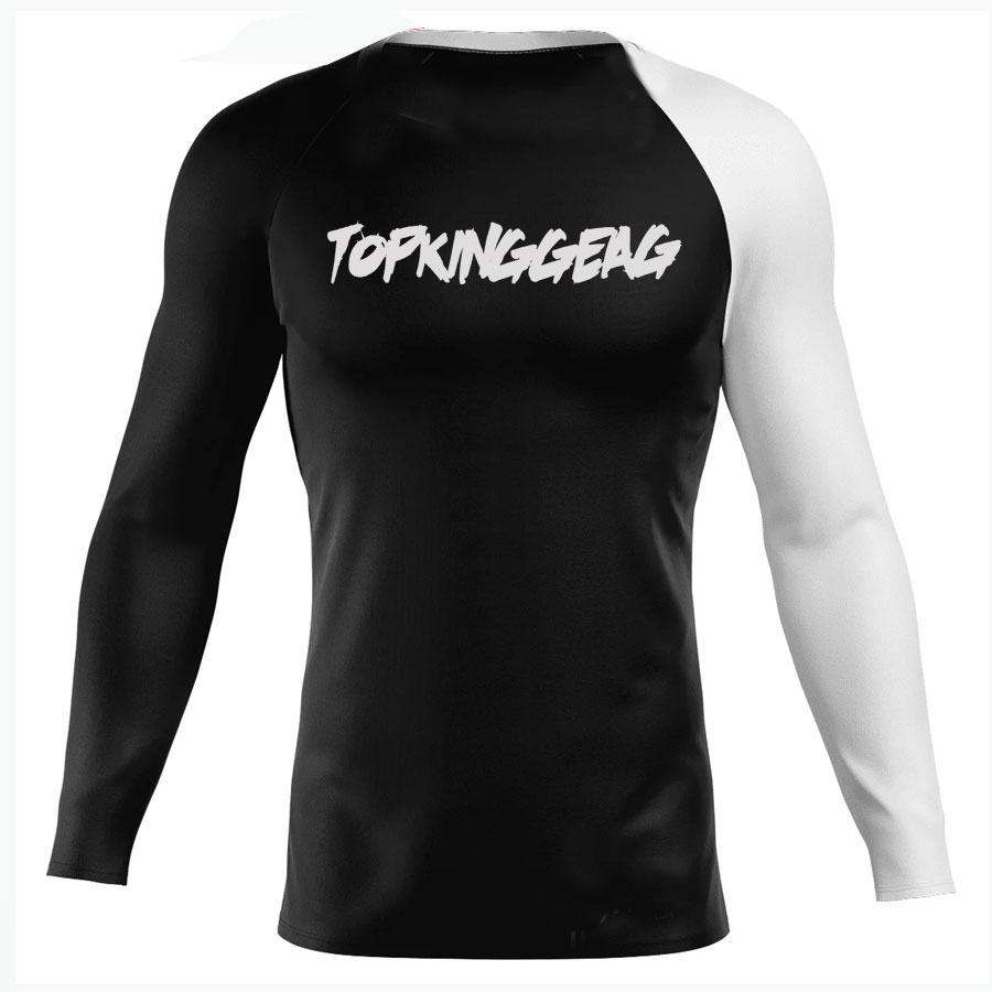 Contrast Raglan Long Sleeve Compression Rash Guard:-