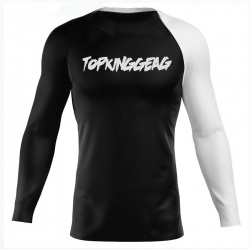 Contrast Raglan Long Sleeve Compression Rash Guard:-