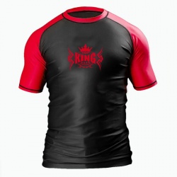 MMA Contrast Raglan Sleeves Compression Rash Guard:-