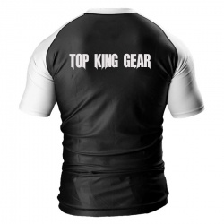 MMA Contrast Raglan Sleeves Compression Rash Guard:-