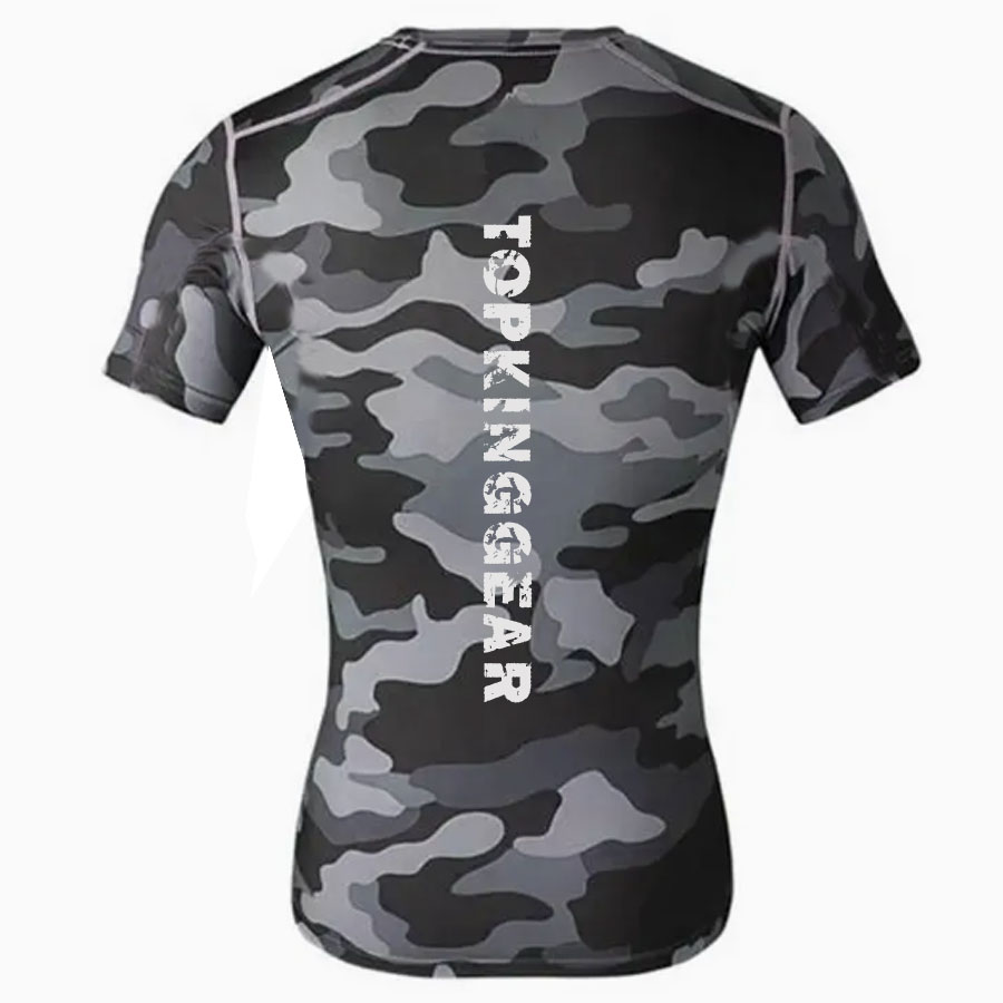Sublimation Grey Camo Men Rash Guard:-