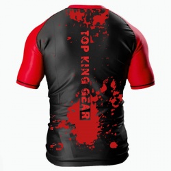 New Top King Gear MMA Jiu Jitsu BJJ Short Sleeves Rash Guard:-