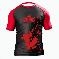 New Top King Gear MMA Jiu Jitsu BJJ Short Sleeves Rash Guard:-