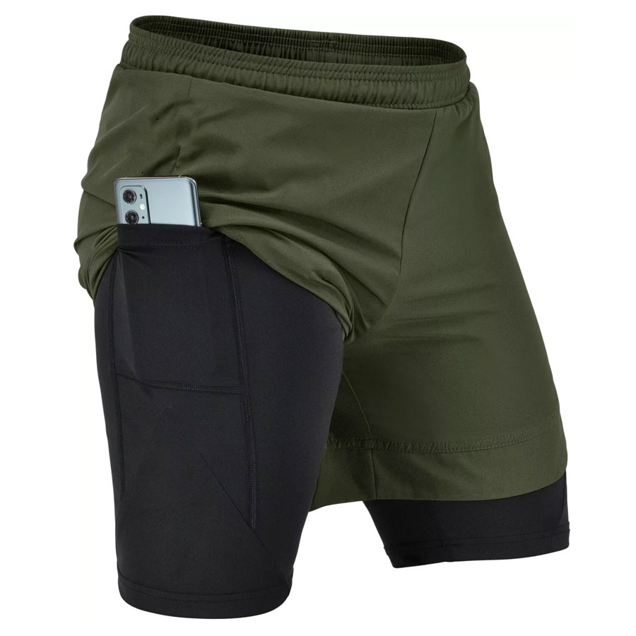 Compression Running Double Layer Shorts:-