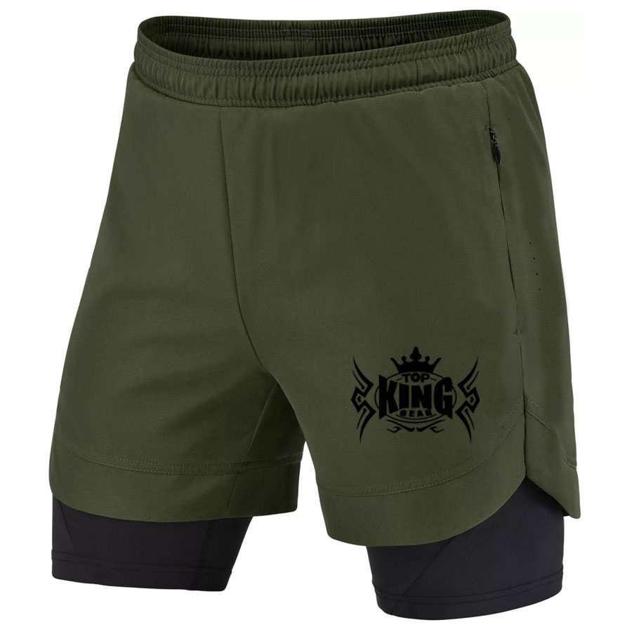 Compression Running Double Layer Shorts:-