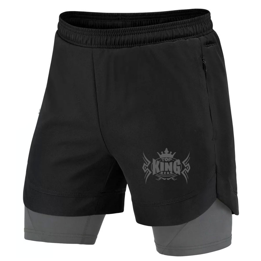 Compression Running Double Layer Shorts:-