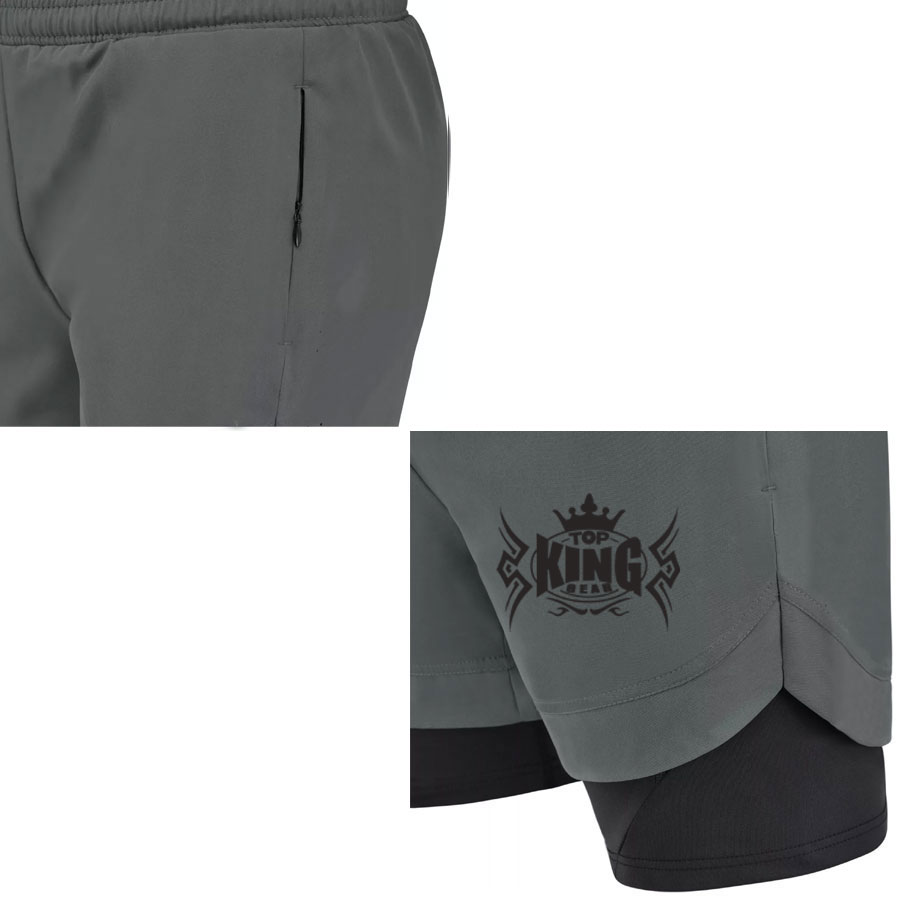 Compression Running Double Layer Shorts:-