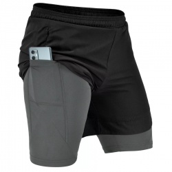 Compression Running Double Layer Shorts:-