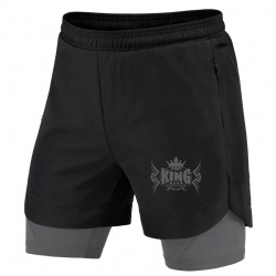 Compression Running Double Layer Shorts:-