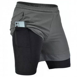 Compression Running Double Layer Shorts:-