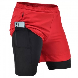 Compression Running Double Layer Shorts:-