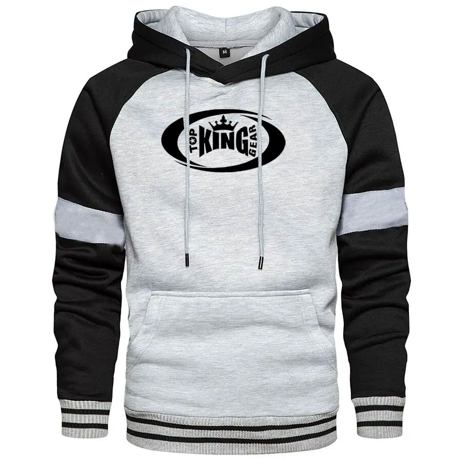 Contrast Color Raglan Style Casual Hoodie:-