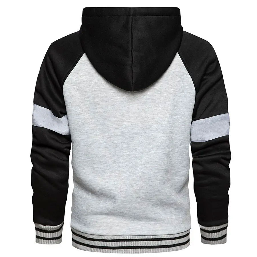 Contrast Color Raglan Style Casual Hoodie:-