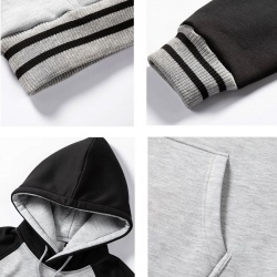 Contrast Color Raglan Style Casual Hoodie:-