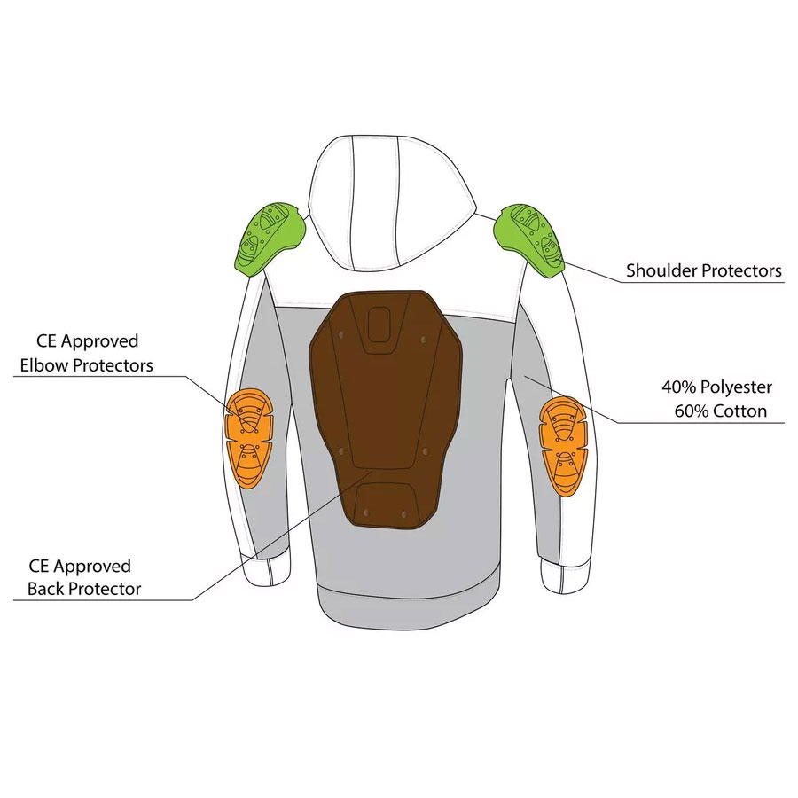 Motorcycle Armour Hoodie Jacket:-