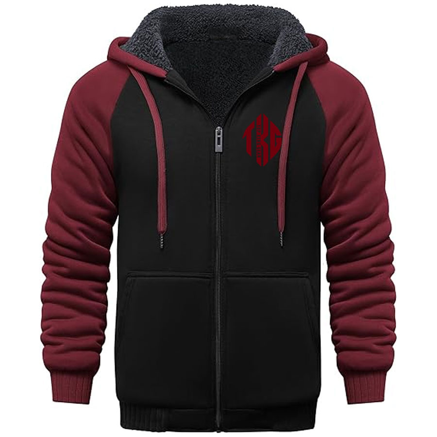 Full Zip Up Thick Sherpa Lined Hooded Jacket:-
