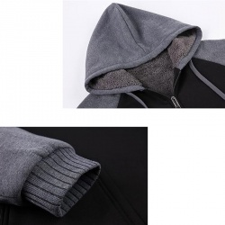 Full Zip Up Thick Sherpa Lined Hooded Jacket:-