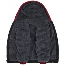 Full Zip Up Thick Sherpa Lined Hooded Jacket:-