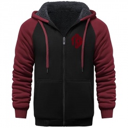 Full Zip Up Thick Sherpa Lined Hooded Jacket:-