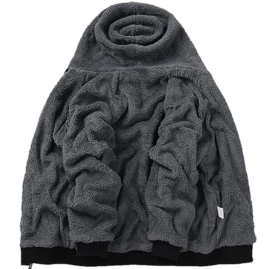 Raglan Sleeve Sherpa Hooded Fleece Jackets:-
