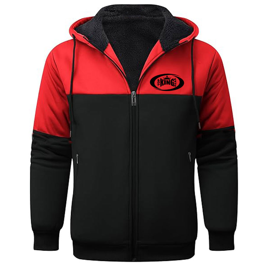 Full Zip Up Thick Sherpa Lined Hoodie Jacket:-