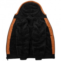Full Zip Up Thick Sherpa Lined Hoodie Jacket:-