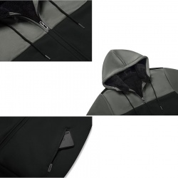 Full Zip Up Thick Sherpa Lined Hoodie Jacket:-