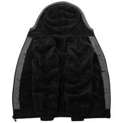 Full Zip Up Thick Sherpa Lined Hoodie Jacket:-