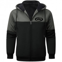 Full Zip Up Thick Sherpa Lined Hoodie Jacket:-