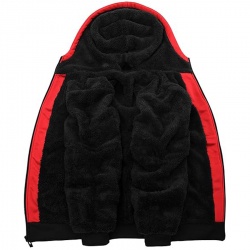 Full Zip Up Thick Sherpa Lined Hoodie Jacket:-