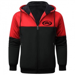 Full Zip Up Thick Sherpa Lined Hoodie Jacket:-