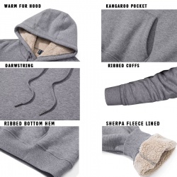 Sherpa Fleece Lined Pullover Hoodies Jackets:-
