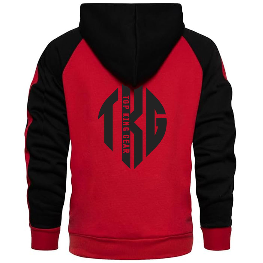 Casual Contrast Panels Raglan Sleeve Zip Up Hoodie