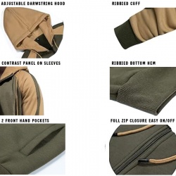 Casual Contrast Panels Raglan Sleeve Zip Up Hoodie